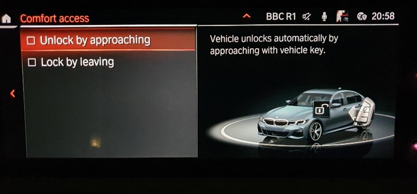 unlock by approaching car feature bmw g20