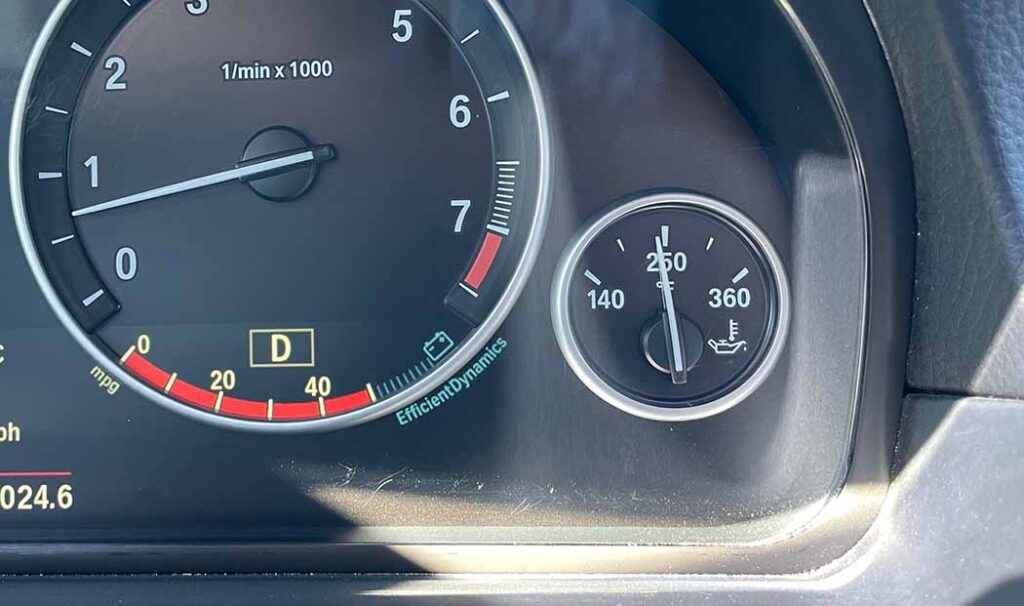 bmw engine oil temperature gauge