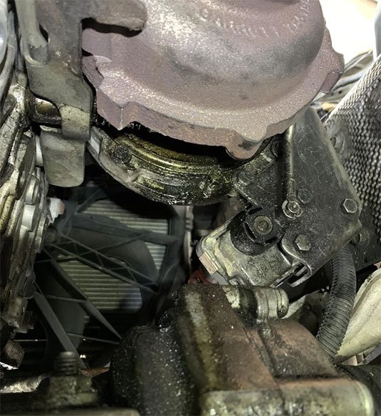 turbo oil line leak on a bmw m57